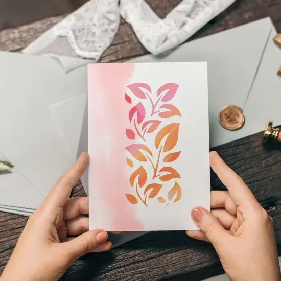 16 Pieces Leaf Painting Stencils Reusable Plant Stencil Spring Summer {4}