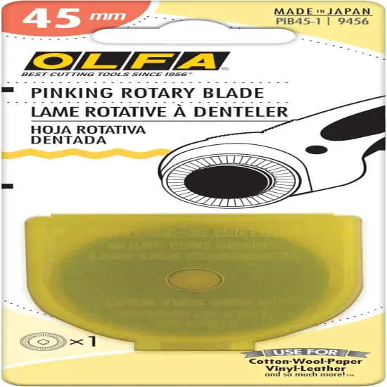 45mm Rotary Cutter Pinking Blade, 1 Blade (PIB45-1) - Stainless Steel Circular Decorative Edge Blade for Crafts, Sewing, Quilting, Scrapbooking, Fits Most 45mm Rotary Cutters {3}
