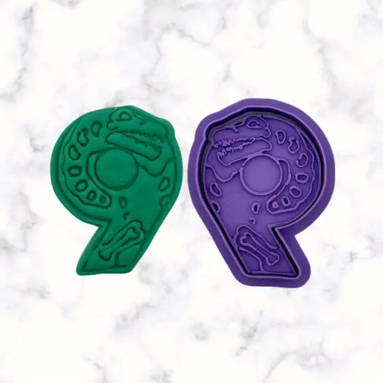 Dinosaur Number 9 Cookie Cutter and Stamp {1}