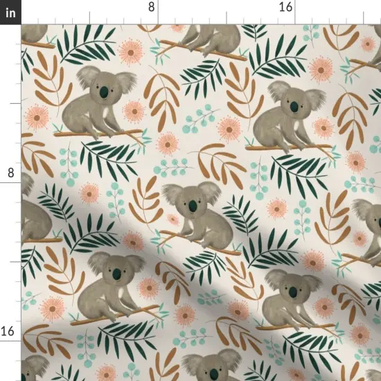 Various Fabrics by the Yard or Fat Quarter Koala Small Scale Animal Australian Australia Custom Printed Fabric by Spoonflower {2}