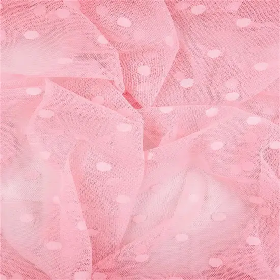 1 Yard Polka Dot Lace Mesh Solid Fabric, 58/60&Prime; Wide Nylon Spandex Blend BLUE {3}