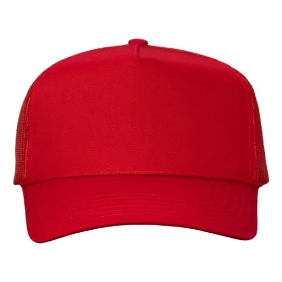 Valucap&reg; Five Panel Trucker Cap Red {1}