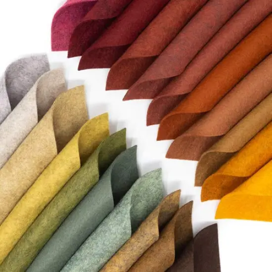 21 Felt Sheets Mix Color Fall Colors Collection Merino Wool Blend Felt Sheets Crafting, Sewing, General 6"X6" Squares {1}