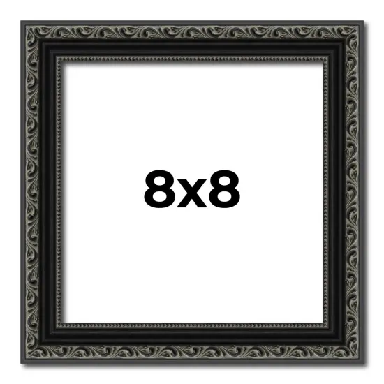 Square Antique Black Picture Frame - UV Acrylic, Foam Board Backing, Hanging Hardware {1}