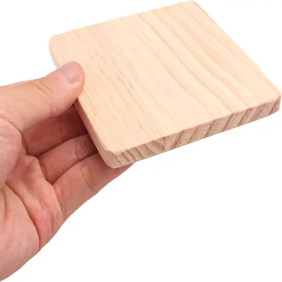 40 Unfinished Wood Coasters - 4 x 4 Inch {3}