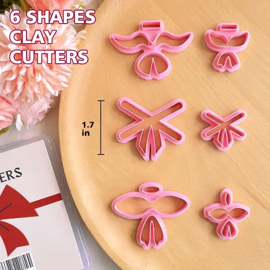 Bow Clay Cutters, Christmas Polymer Clay Cutters, 6 Shapes Ribbon Clay Cutter {4}