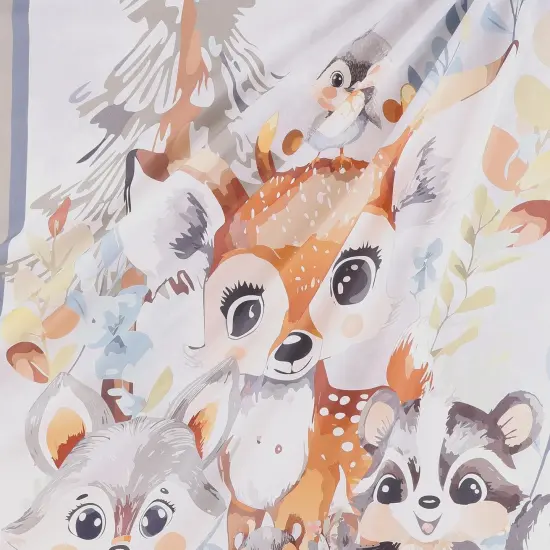 Mook Fabrics Fawn & Friends Cotton Fabric [45in. Wide] - By The Yard Multi (36" Panel) {2}