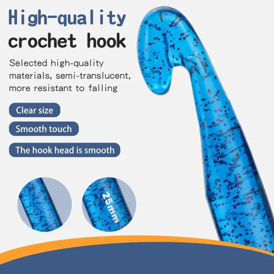 25 mm Crochet Hook, Large Crochet Hooks for Chunky Yarn(Blue) {3}