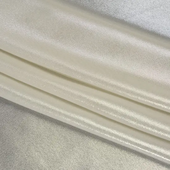 1 Yard Silver on Beige Liquid Sheen Metallic Polyester Chiffon Sheer Fabric 60" Width {1}