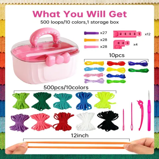 Weaving Loom Kit, Potholder Loom Craft Kit with 500 Pcs/10 Colors {2}