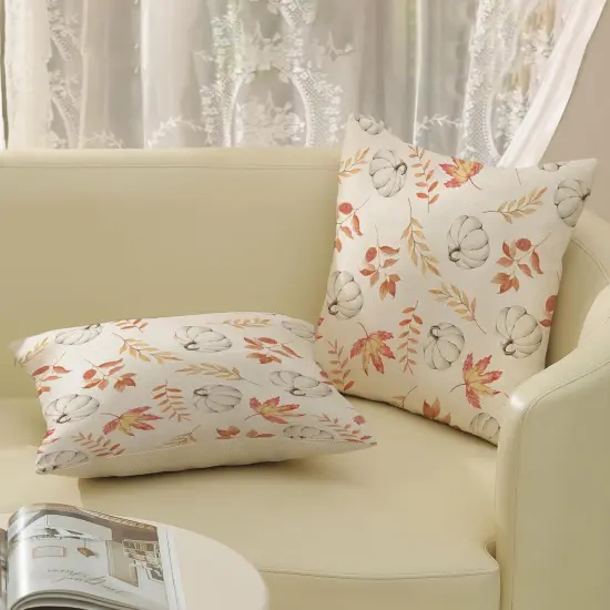 Maple Leaf Fall Decor Pillowcase Linen Autumn Thanksgiving Decorative Outdoor Throw Pillow Covers {4}