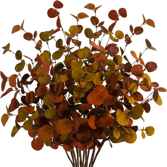 12 Pcs Artificial Fall Eucalyptus Stems {1}
