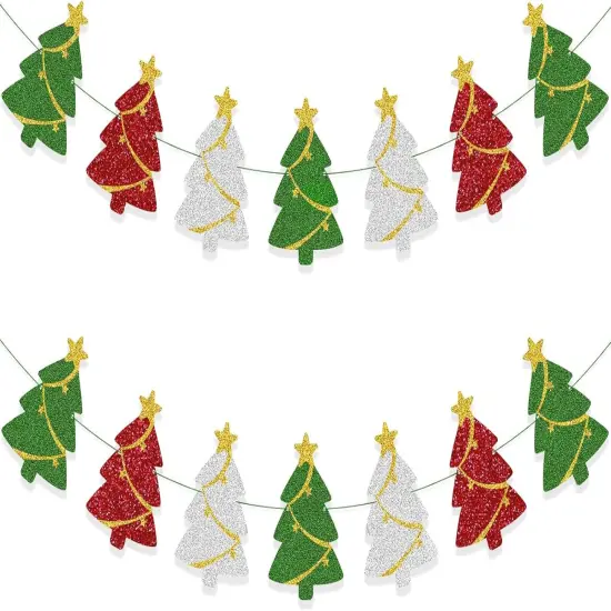 Christmas Decorations - Christmas Tree Banner Garland for Xmas Hanging Decor {1}
