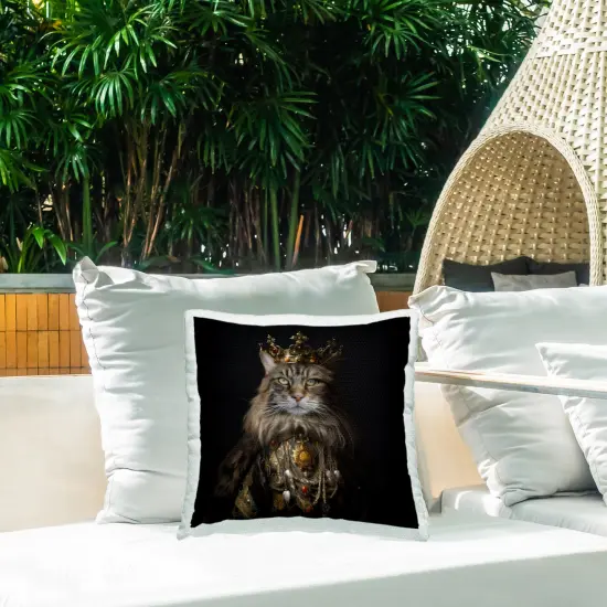 Stupell Industries Purrfectly Proper Cat Outdoor Pillow, 18 x 7 x 18 {2}