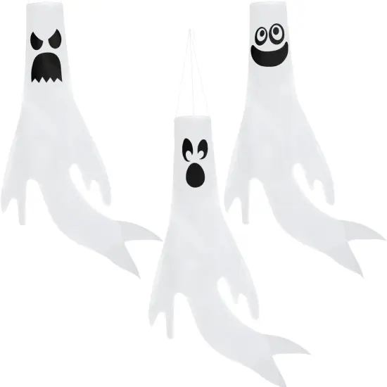 3 Pcs Hanging Ghost Windsocks Halloween Decorations {3}