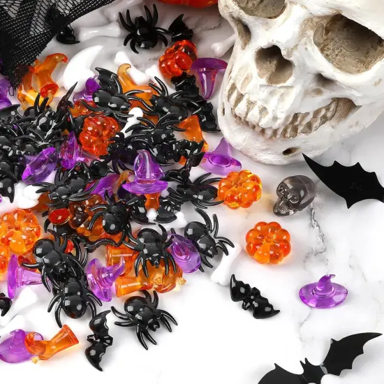 120Pcs Mini Halloween Acrylic Ornaments Table Scatters for Halloween Decoration - Multicolor {6}