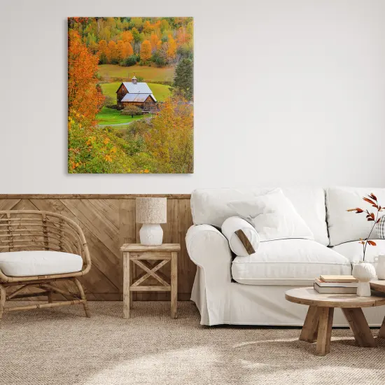 Autumn Farmhouse Cabin Canvas Art {2}