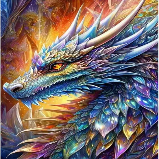 5D Diamond Painting-Colourful Dragon {1}