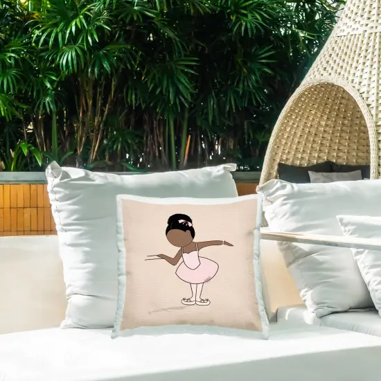 Stupell Industries Graceful Ballerina Portrait Outdoor Pillow, 18 x 7 x 18 {2}