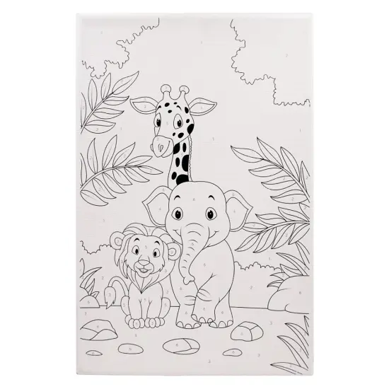 Angels Craft Paint by Number Canvas Set - Safari Spirit | Includes: 1 Pre-printed Canvas, 6 Acrylic Paint pots, 1 Artist Brush {2}