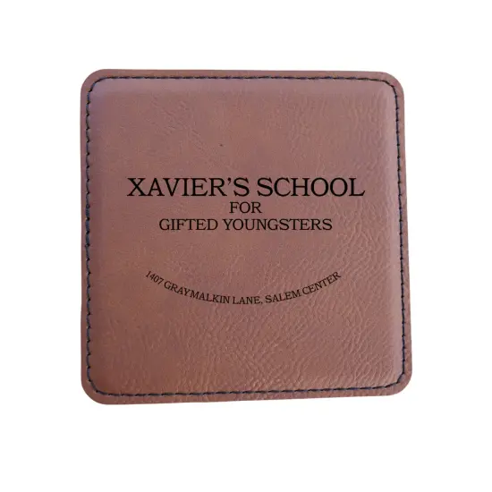 Coaster - Xaviers School for the Gifted and Talented - SET OF 2 - Leather or Stitched Cork Stitched Cork/Black {5}