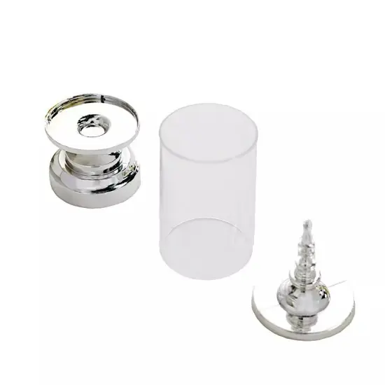 18 Silver Clear 7" tall Mini Jars with Lids Favor Holders Party Events Supplies {2}