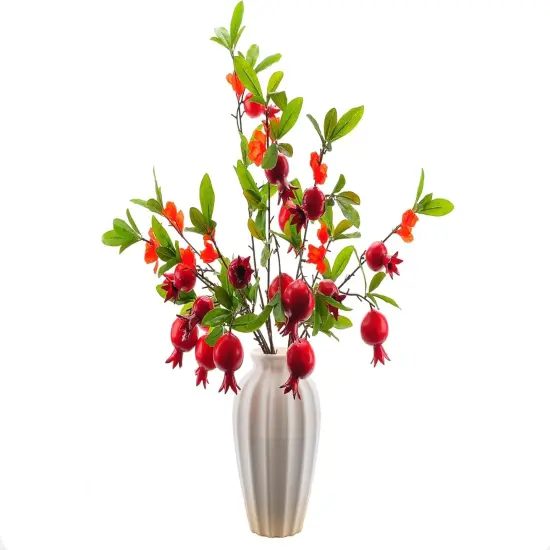 3 Pieces Artificial Pomegranate Fruit Flower {1}