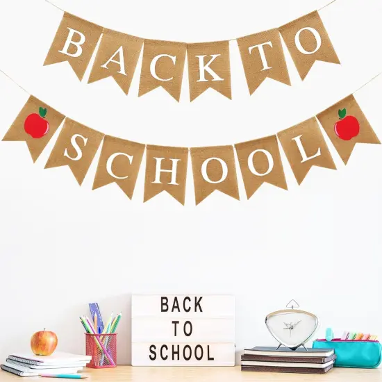 Back to School Decorations Banner Burlap {4}