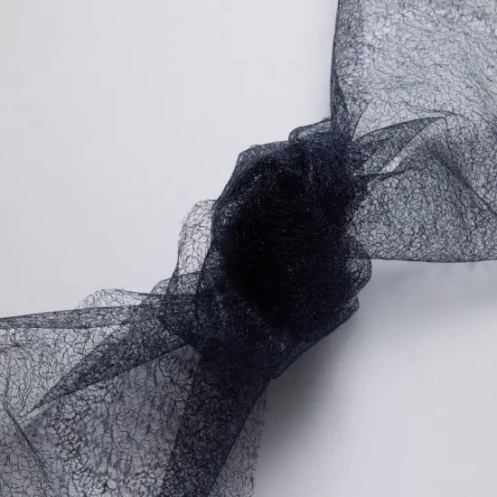 1 Yard Metallic Susumi Tulle Lace Fabric, 58/60&Prime; Wide 100% Polyester Gray {3}