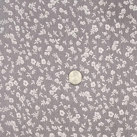 1 Yard Lightweight 50/52" Wide 125 GSM Soft Gray Rayon Crinkle Fabric {1}