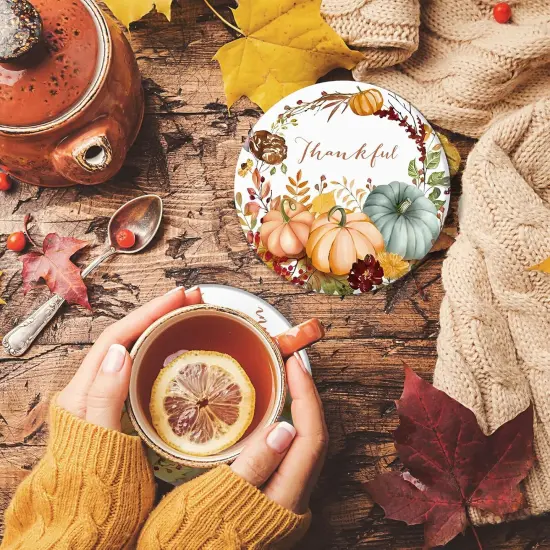 6Pcs Fall Coasters with Holder {4}