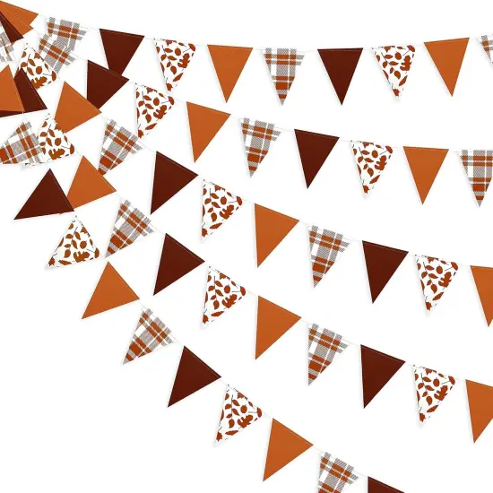 Fall Party Decorations Maple Leaf Pennant Banner {1}