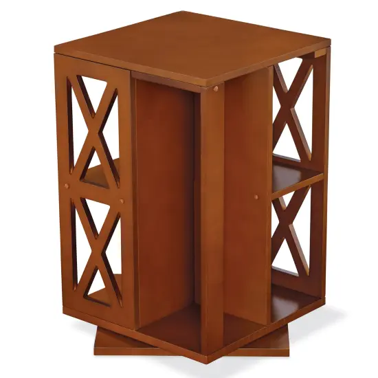 Collections Etc Versatile Rotating Wooden Bookcase with 4 Shelves {4}