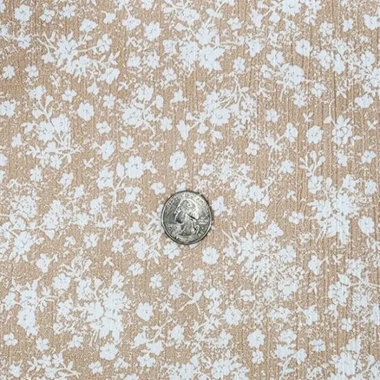 1 Yard Taupe Rayon Crinkle Crepon Apparel Fabric Stylish Drape, 50/52" Width {1}