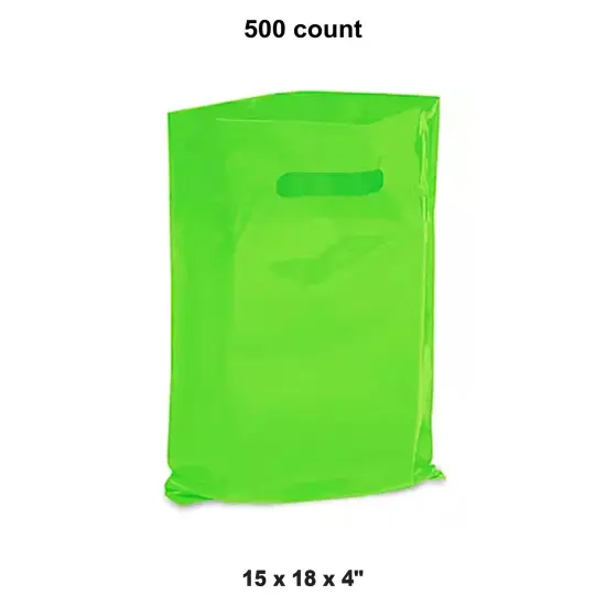 Die Cut Handle Bags for 15 x 18 x 4" for Lime Green {1}