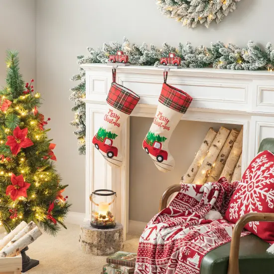 Set of 2 21''L Christmas Stockings - Red Truck/Dachshund 2pk Red Truck {3}