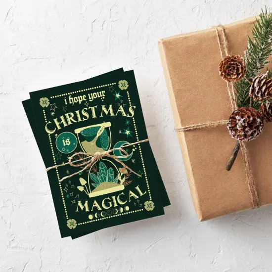Witchy Christmas Cards - 24-Pack Holiday Greeting Cards with 4 Mystical and Cosmic Designs, Perfect for Sharing Magical Holiday Wishes, Blank Inside for Personalized Messages - Enchanting and Unique Stationery Set {2}