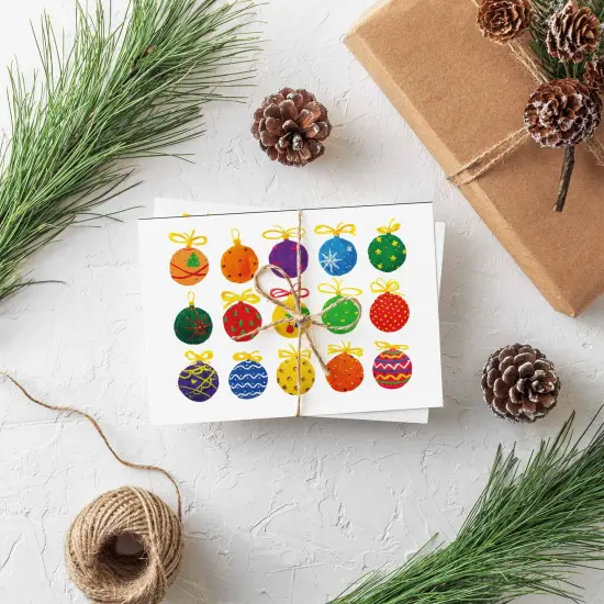  Colorful Ornament Christmas Greeting Cards Boxed Set &acirc;&euro;&ldquo; 24 Holiday Notecards Featuring Vibrant Ornament Designs, Perfect for Festive and Joyful Wishes {2}