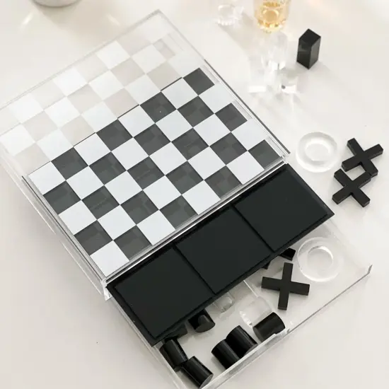 Lucite Tic Tac Toe & Chess Game {5}