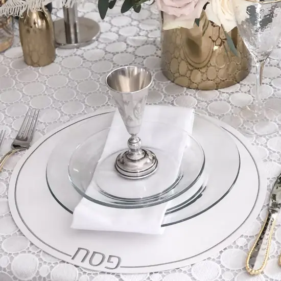 Leatherette Passover Placemats - Set of 4 Gold {3}