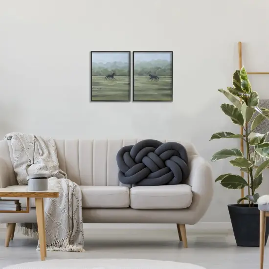 Stupell Industries Rider's Shadow Horses 2pc Framed Giclee Set By Grace Popp {2}