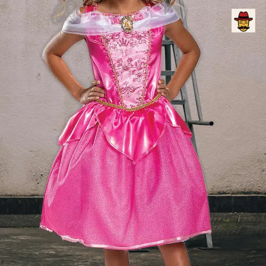 Aurora Classic Pink Costume Dress, Halloween Party Kids Outfit {3}