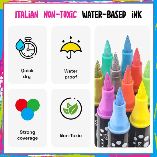 30 Colors Dual Tip Acrylic Paint Markers {2}