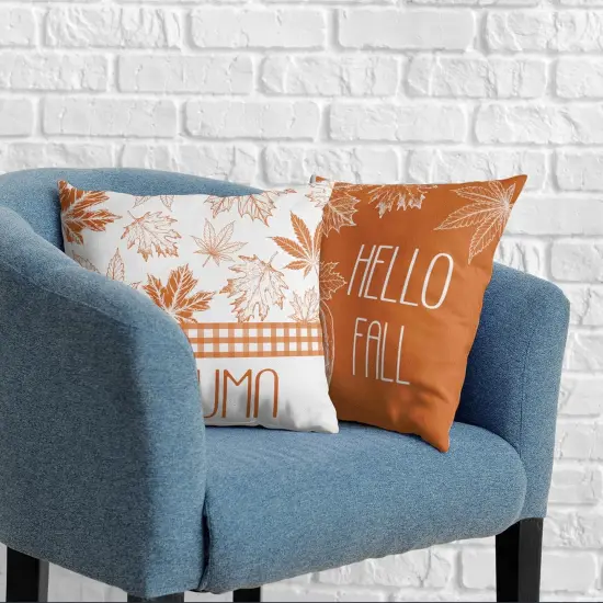 Pillow Covers Burnt Orange Maple Leaves Pumpkin Throw Pillow Covers {6}