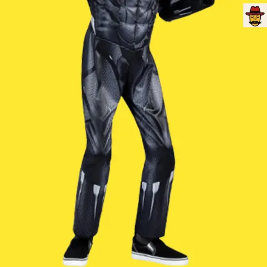 Black Panther Child Costume Padded Jumpsuit Molded Mask Marvel Outfit {4}