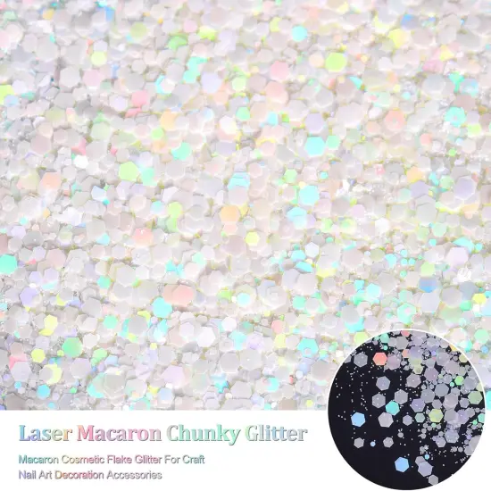 Holographic White Glitter,1.76oz/50g Iridescent Mermaid {2}