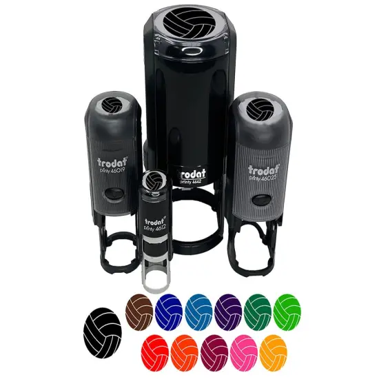 Volleyball Solid Self-Inking Rubber Stamp for Stamping Crafting Planners Yellow {1}