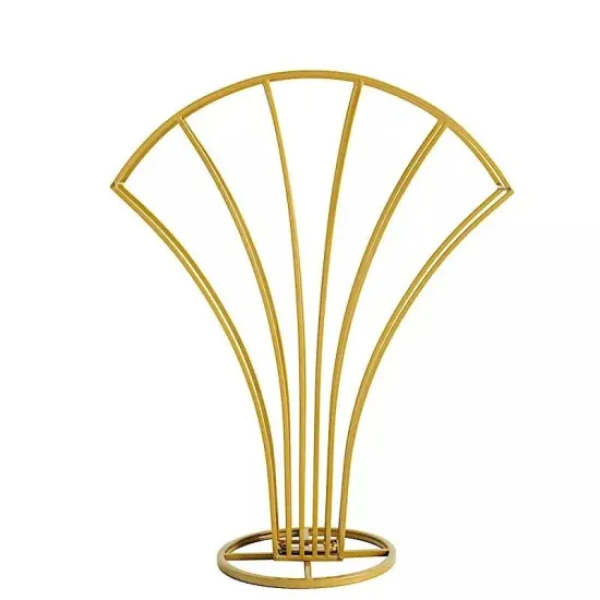 32" Gold Scalloped Fan Metal Flower Display Stand Table Centerpiece Party Events {1}