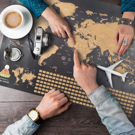 Scratch Off World Map Poster United States Map Wall Art Gift for Travelers Map of the World USA Travel Map Great Wall Decor Deluxe Adventure Map {4}