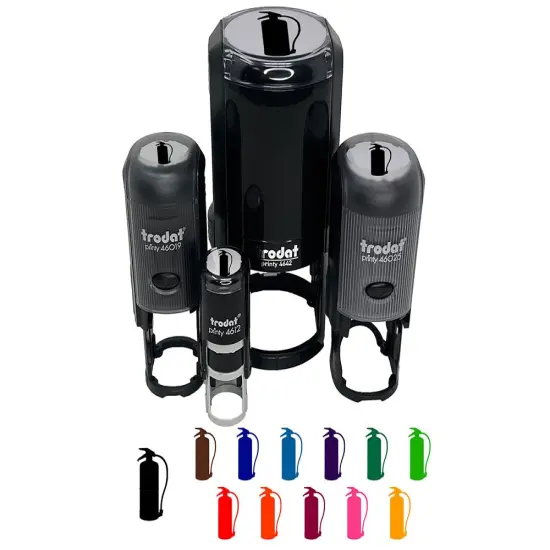 Fire Extinguisher Solid Self-Inking Rubber Stamp for Stamping Crafting Planners Black {1}